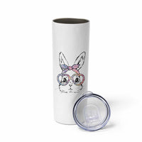 Easter Day Bunny Rabbit Face Tie Dye Glasses Skinny Tumbler