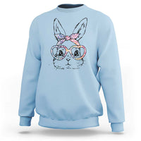 Easter Day Bunny Rabbit Face Tie Dye Glasses Sweatshirt