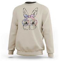 Easter Day Bunny Rabbit Face Tie Dye Glasses Sweatshirt