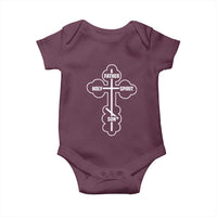 Russian Greek Byzantine Golden Orthodox Cross Father Son Holy Spirit Baby Onesie