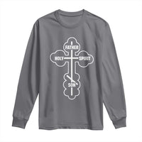 Russian Greek Byzantine Golden Orthodox Cross Father Son Holy Spirit Long Sleeve Shirt