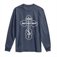 Russian Greek Byzantine Golden Orthodox Cross Father Son Holy Spirit Long Sleeve Shirt