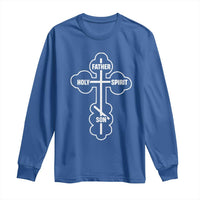 Russian Greek Byzantine Golden Orthodox Cross Father Son Holy Spirit Long Sleeve Shirt