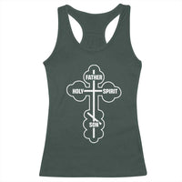 Russian Greek Byzantine Golden Orthodox Cross Father Son Holy Spirit Racerback Tank Top