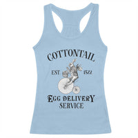 Funny Easter Day Cottontail Egg Delivery Service Racerback Tank Top Bunny Rabbit