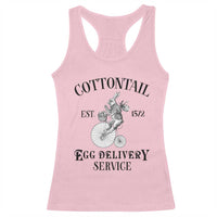 Funny Easter Day Cottontail Egg Delivery Service Racerback Tank Top Bunny Rabbit