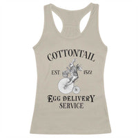 Funny Easter Day Cottontail Egg Delivery Service Racerback Tank Top Bunny Rabbit