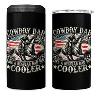 Funny Cowboy Dad Like A Regular Dad But Cooler 4 in 1 Can Cooler Tumbler Western Country Dad Fathers Day