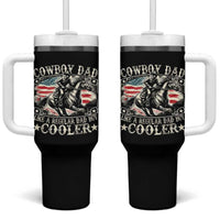 Funny Cowboy Dad Like A Regular Dad But Cooler Tumbler With Handle Western Country Dad Fathers Day