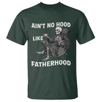 Funny Ain't No Hood Like Fatherhood T Shirt Skeleton Dad Father's Day