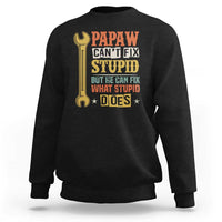Funny Papaw Can't Fix Stupid But He Can Fix What Stupid Does Sweatshirt Grandpa Father's Day