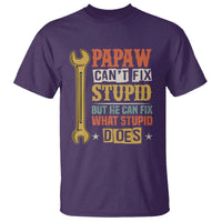 Funny Papaw Can't Fix Stupid But He Can Fix What Stupid Does T Shirt Grandpa Father's Day
