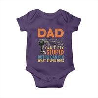 Funny Dad Can't Fix Stupid But He Can Fix What Stupid Does Baby Onesie Father's Day