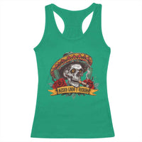 Funny Mexico Lindo Y Querido Racerback Tank Top Mexican Pride Vintage Sombrero Hat Skull