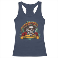 Funny Mexico Lindo Y Querido Racerback Tank Top Mexican Pride Vintage Sombrero Hat Skull