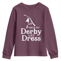 Funny This Is My Derby Day Dress Youth Sweatshirt Horse Racing Fascinator Hat