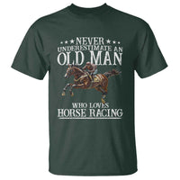 Funny Never Underestimate An Old Man Who Loves Horse Racing T Shirt