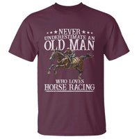 Funny Never Underestimate An Old Man Who Loves Horse Racing T Shirt