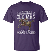 Funny Never Underestimate An Old Man Who Loves Horse Racing T Shirt