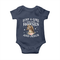 Just A Girl Who Loves Horses And Jesus Baby Onesie Christian Girls Horse