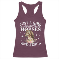 Just A Girl Who Loves Horses And Jesus Racerback Tank Top Christian Girls Horse