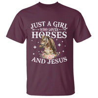 Just A Girl Who Loves Horses And Jesus T Shirt Christian Girls Horse