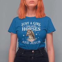 Just A Girl Who Loves Horses And Jesus T Shirt For Women Christian Girls Horse
