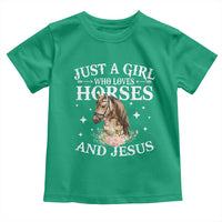 Just A Girl Who Loves Horses And Jesus Toddler T Shirt Christian Girls Horse