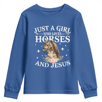 Just A Girl Who Loves Horses And Jesus Youth Sweatshirt Christian Girls Horse