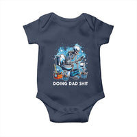 Funny Doing Dad Shit Baby Onesie Skeleton Toilet Dad Jokes Father's Day