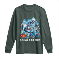 Funny Doing Dad Shit Long Sleeve Shirt Skeleton Toilet Dad Jokes Father's Day