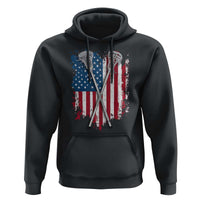 Funny Patriotic Lax Lacrosse Sticks American Flag Hoodie