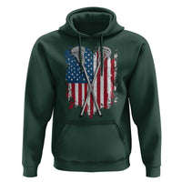 Funny Patriotic Lax Lacrosse Sticks American Flag Hoodie
