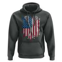 Funny Patriotic Lax Lacrosse Sticks American Flag Hoodie