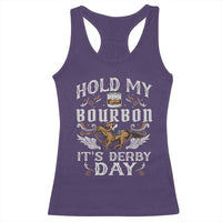 Funny Hold My Bourbon It's Derby Day Racerback Tank Top Horse Racing