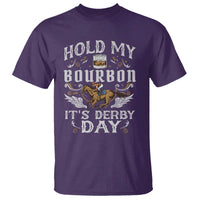 Funny Hold My Bourbon It's Derby Day T Shirt Horse Racing