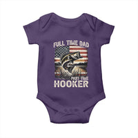 Funny Full Time Dad Part Time Hooker Baby Onesie Fisherman Father's Day American Flag