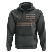 Knower Of Stuff Fixer Of Things Hoodie Funny Handyman Dad Husband Vintage American Flag