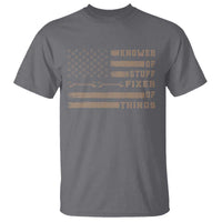 Knower Of Stuff Fixer Of Things T Shirt Funny Handyman Dad Husband Vintage American Flag
