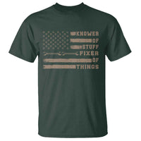 Knower Of Stuff Fixer Of Things T Shirt Funny Handyman Dad Husband Vintage American Flag