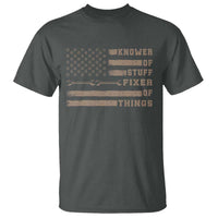 Knower Of Stuff Fixer Of Things T Shirt Funny Handyman Dad Husband Vintage American Flag