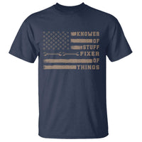 Knower Of Stuff Fixer Of Things T Shirt Funny Handyman Dad Husband Vintage American Flag