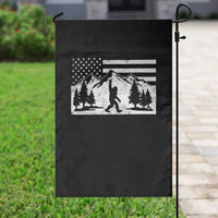 Patriotic Bigfoot American Flag in Forest Garden Flag