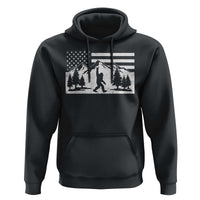 Patriotic Bigfoot American Flag in Forest Hoodie