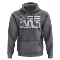 Patriotic Bigfoot American Flag in Forest Hoodie