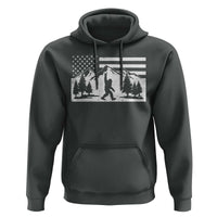 Patriotic Bigfoot American Flag in Forest Hoodie