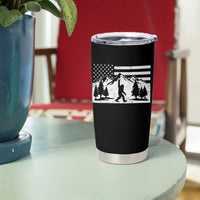 Patriotic Bigfoot American Flag in Forest Tumbler Cup