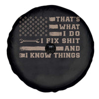 Thats What I Do I Fix Shit And I Know Things Spare Tire Cover Funny Mechanic American Flag