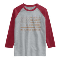 Thats What I Do I Fix Shit And I Know Things Raglan Shirt Funny Mechanic American Flag