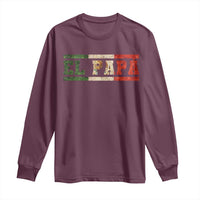 El Papa Funny Mexican Dad Long Sleeve Shirt Mexico Vintage Flag Father's Day